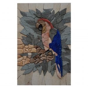 Blue Parrot Marble Stone Mosaic Art