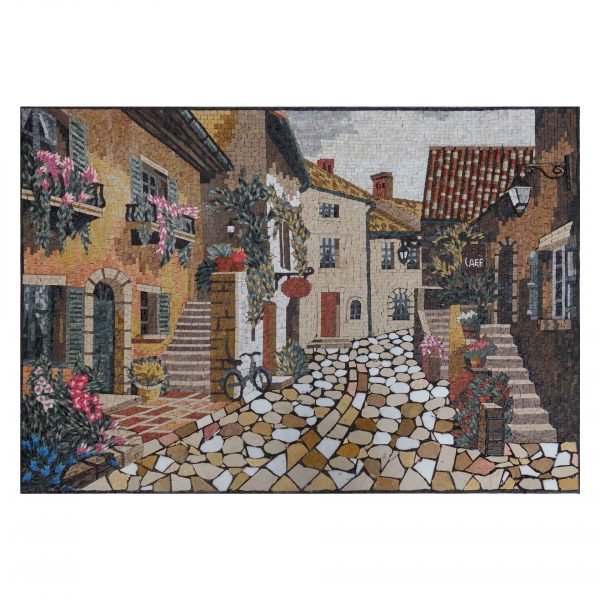 Classical Nighborhood Street Marble Stone Mosaic Art