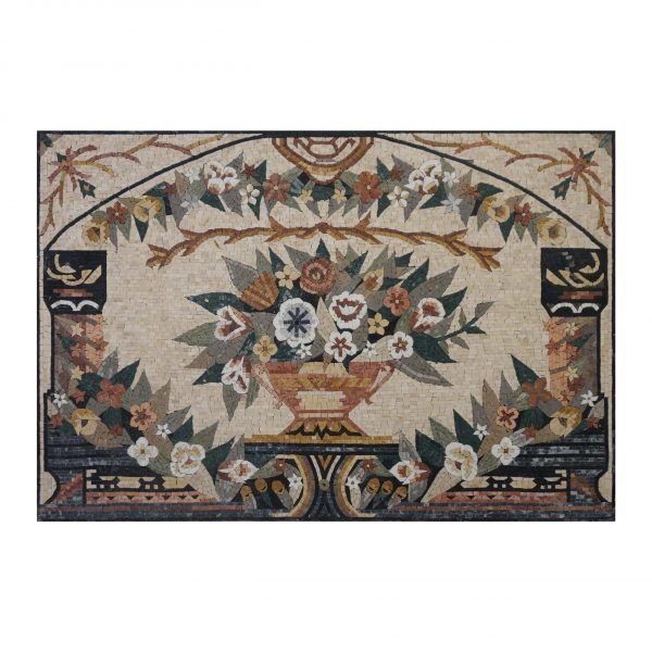Floral ornament panel Marble Stone Mosaic Art