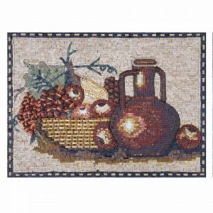 Fruit basket With Juice Jug Marble Stone Mosaic Art