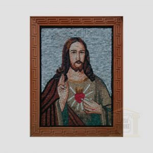 Jesus Christ Sacred Heart Marble Stone Mosaic Art