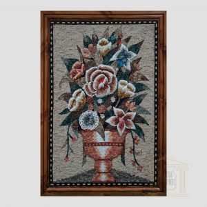 Vase of Flowers Marble Stone Mosaic Art