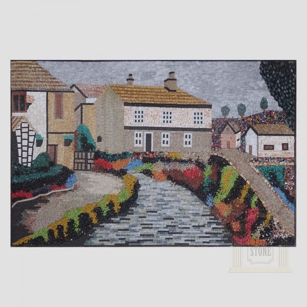The village Marble Stone Mosaic Art