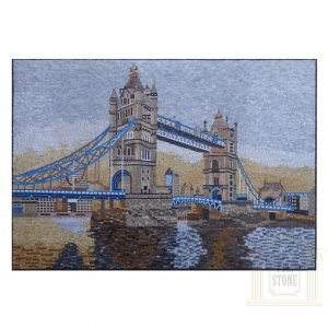 Blue Skies over The Tower Bridge Marble Stone Mosaic Art