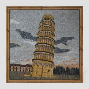 The Leaning Tower of Pisa Marble Stone Mosaic Art