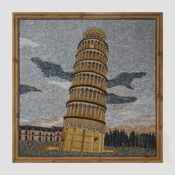 The Leaning Tower of Pisa Marble Stone Mosaic Art