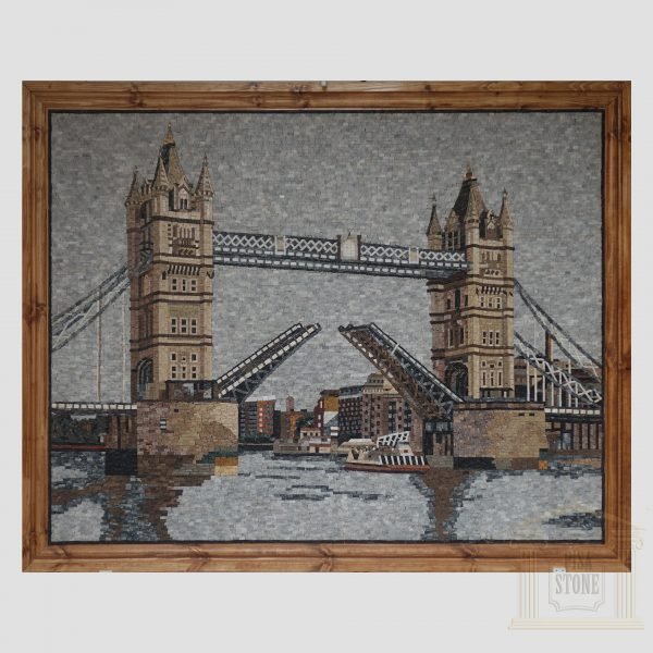 Boat Under The Tower Bridge Marble Stone Mosaic Art