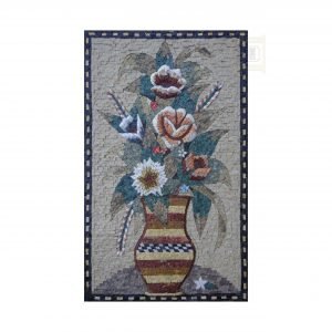 Stripey Vase Marble Stone Mosaic Art