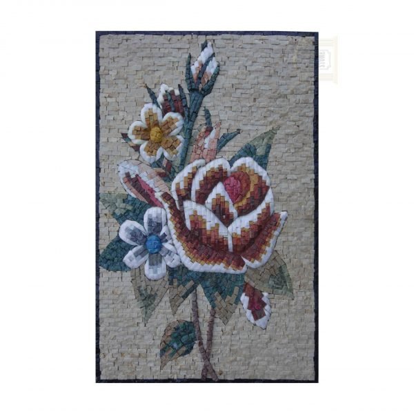Branch of Flowers Marble Stone Mosaic Art