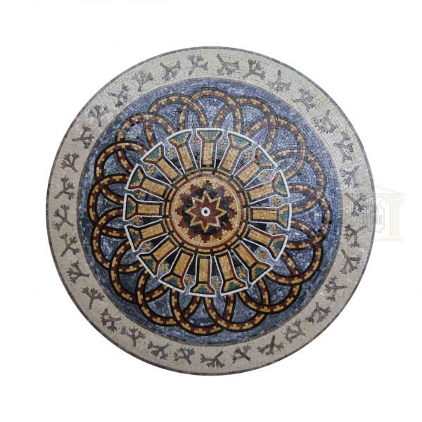 Style 5 Circular Ornamented Marble Stone Mosaic Art