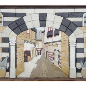 Through The Gate of Damascus old town 3D Mosaic Art