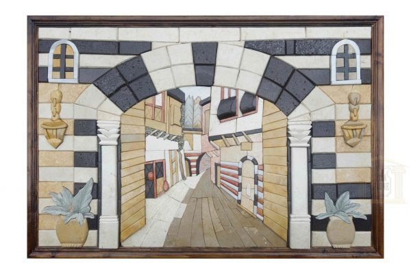 Through The Gate of Damascus old town 3D Mosaic Art