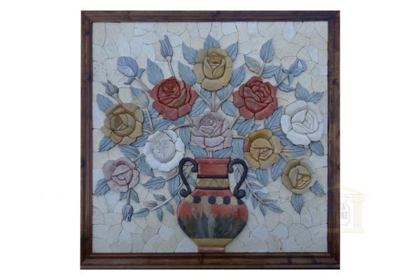 Firey Flower Vase 3D Mosaic Art