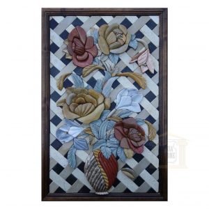 Patterned Flour Vase 3D Marble Stone Mosaic Art