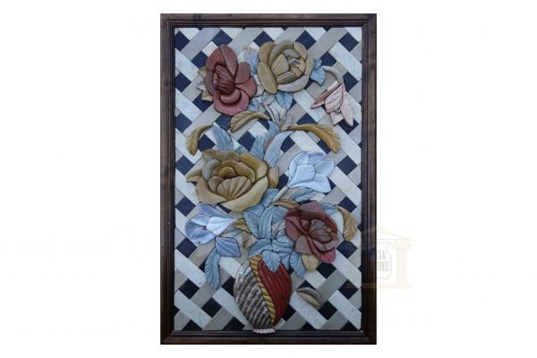 Patterned Flour Vase 3D Marble Stone Mosaic Art