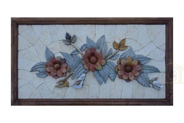 The Three Alone flowers 3D Mosaic Art