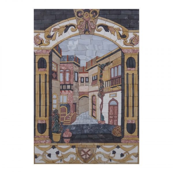 Ornamental Multicolored Decorations Marble Stone Mosaic Art