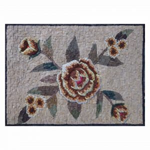 Romantic Blooming Multicoloured Cluster Marble Stone Mosaic Art