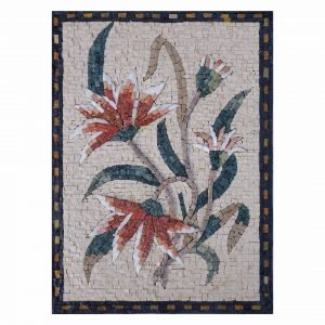 Romantic Multicoloured Shiny Flower Cluster Marble Stone Mosaic Art
