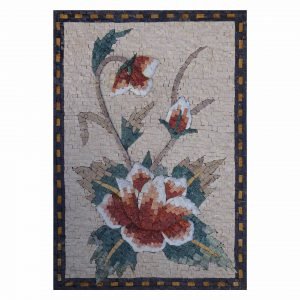 Seductive Flower Bundle Marble Stone Mosaic Art