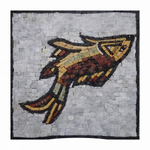 Upside Down Fish Marble Stone Mosaic Art