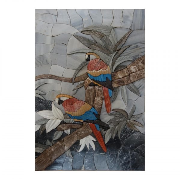 Two Love Birds Marble Stone Mosaic Art