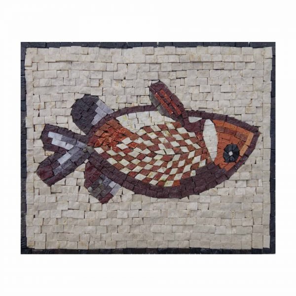 Red Fish Marble Stone Mosaic Art